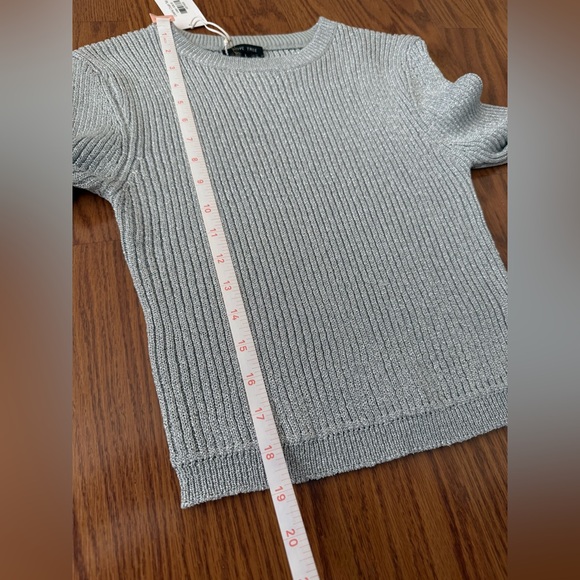 🩶 Love Tree Cosmic Crush Sparkly Metallic Ribbed Cropped Stretchy Top NWT Large - Picture 12 of 15